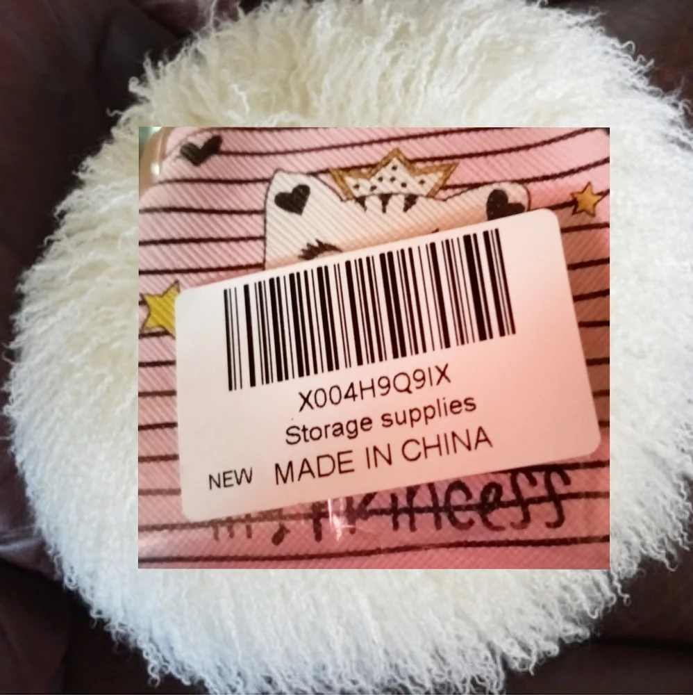 Pink Striped Coin Pouch with Cute Cartoon Cat Design